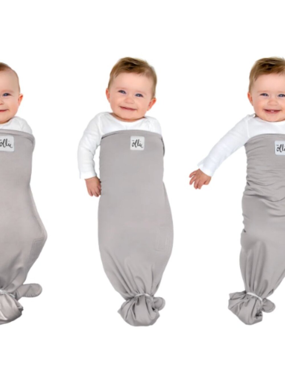 Ollie World The Ollie Newborn Baby Swaddle Gray Stone Excellent Condition